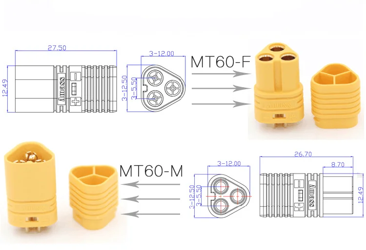 Интерфейс батареи XT60 Мужской Женский XT90 Разъем XT60PW, XT30U, MT60, MR30 вставка