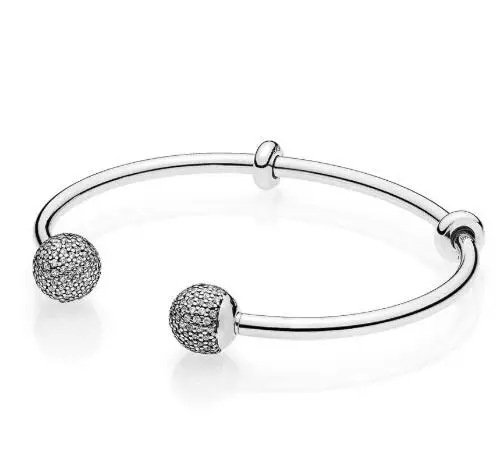 Подлинный 925 пробы серебряный браслет с кубическим цирконием, качественный браслет с подвеской, модное ювелирное изделие