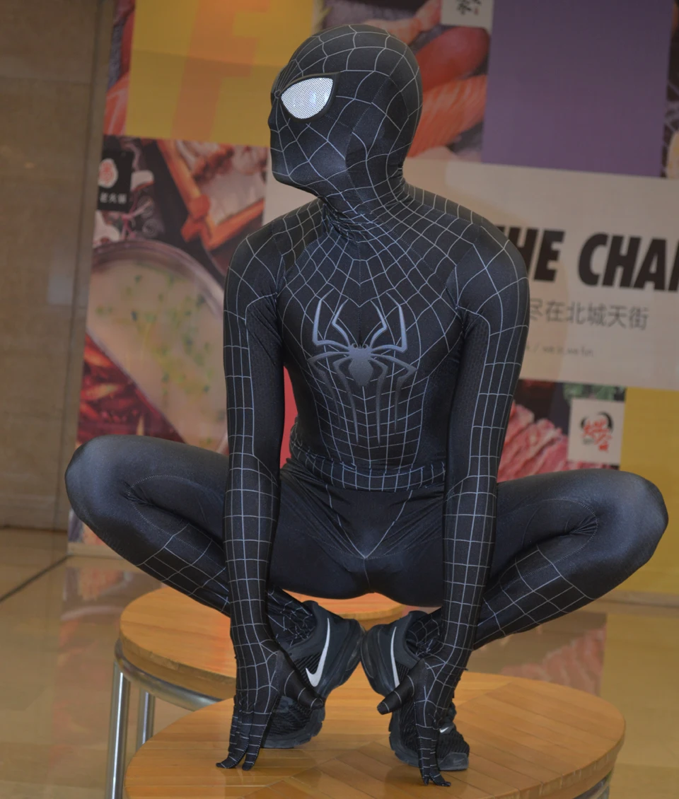 Черный удивительный костюм паука черный Spidey Morph полный TASM2 Venom | Тематическая