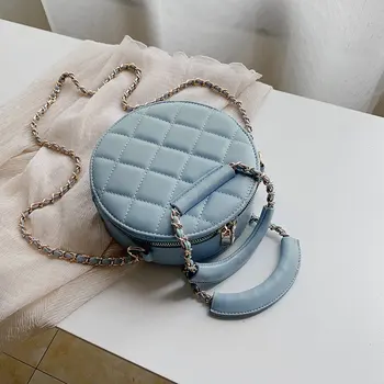 

Luxury Brand Quilted Mini Handbag Women's Designer Round Clutch Crossbody Bags for Women 2020 Quality PU Leather Shoulder Bag