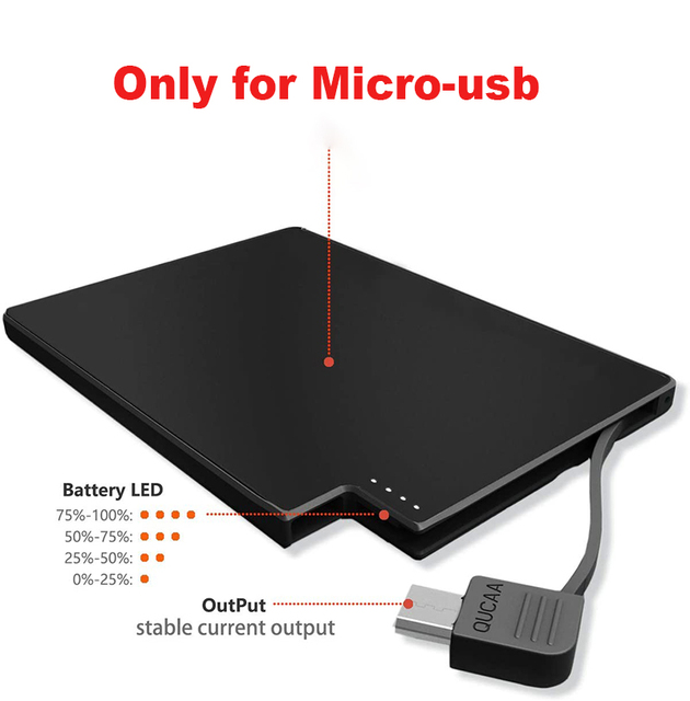 New 2500mAh Ultra Slim Power Bank Only 4 mm Built In Cable Portable Mini power bank powerbank charge for iPhone X ,11 ,12