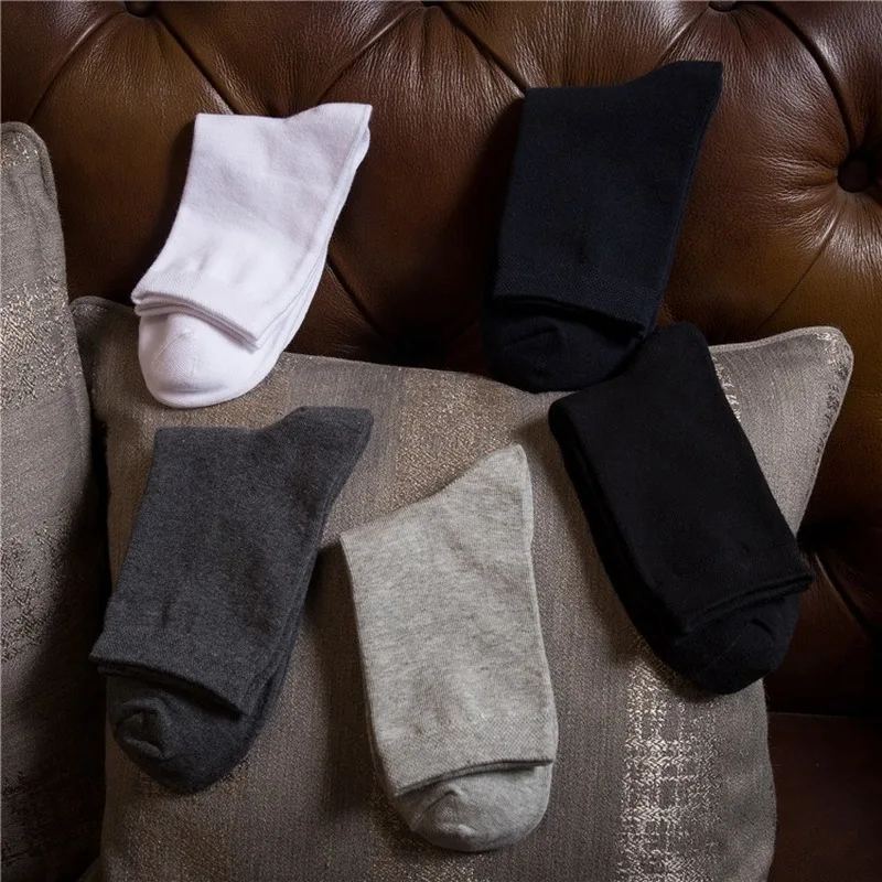 Men's Socks Boxed Business Casual Socks Tube Gift Socks 5 Pairs of Gift Boxed Cotton Socks Solid Color