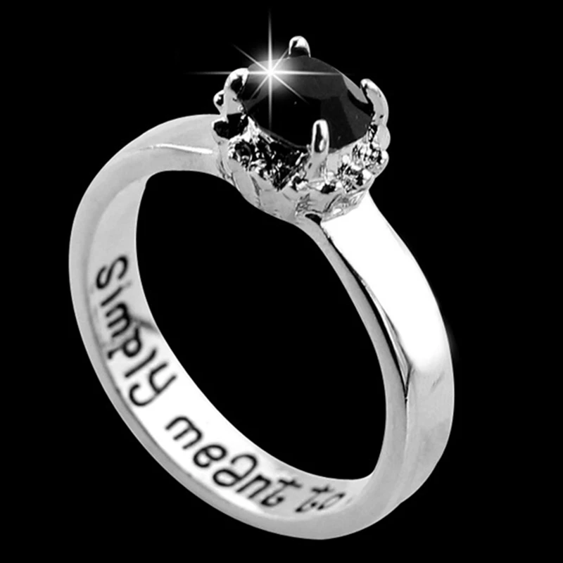 The Nightmare Before Christmas Ring Sally And Jack We are Simply Meant to Be Letter Ring For Women Charm Jewelry Accessories
