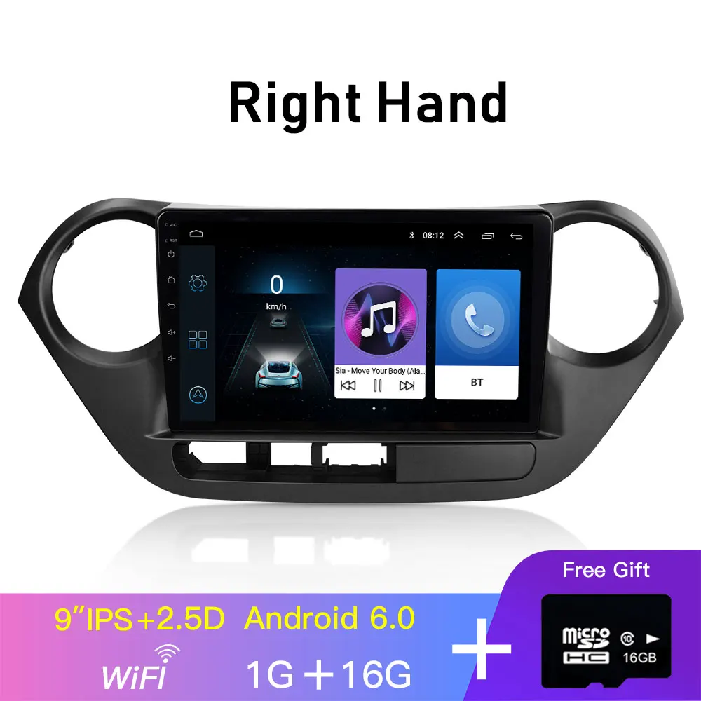 1-16 WIFI-Right EKIY 9 ''2.5D No 2 Din Android автомобильный Радио мультимедийный плеер Аудио Видео gps навигация для hyundai Grand I10 2013 - Цвет: 1-16 WIFI-Right