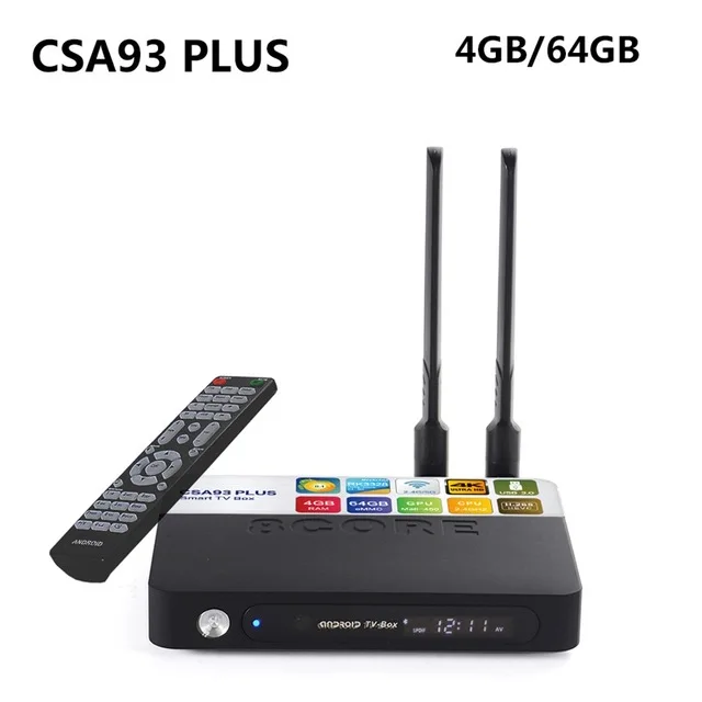CSA93 Plus ТВ-приставка 4 Гб 64 ГБ 10 м/100 м 2,4 г 5 г двухдиапазонный wifi Bluetooth Android 8,1 RK3328 Четырехъядерный 4k HD USB 3,0 Смарт ТВ-приставка - Цвет: CSA93 PLUS