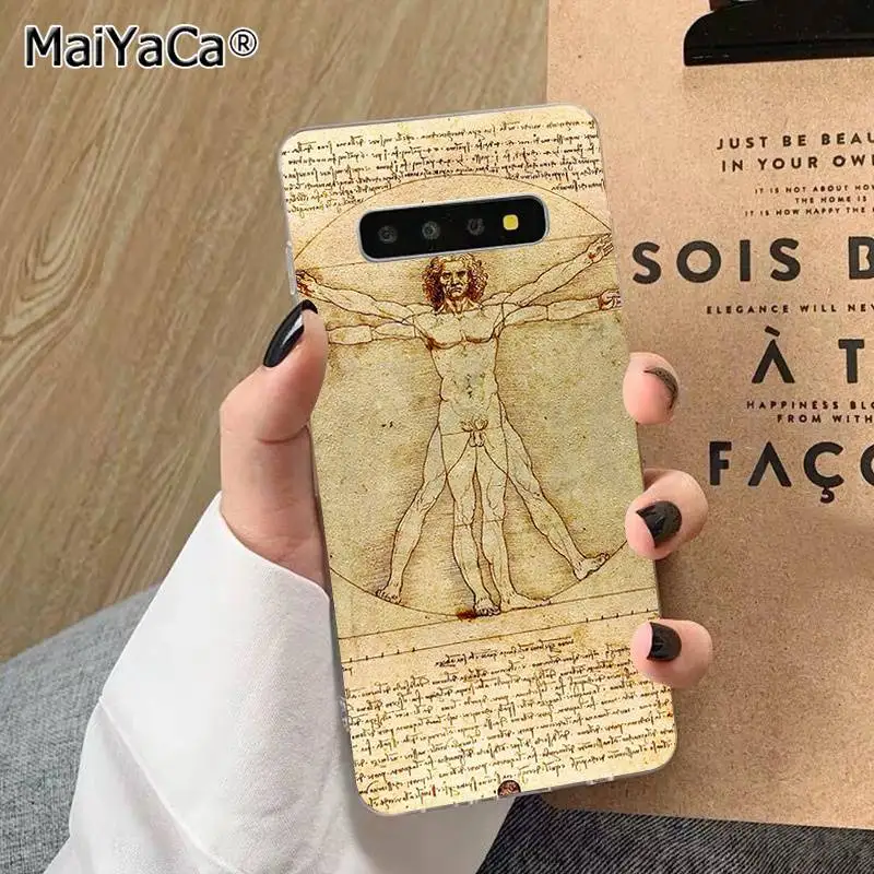 A4 Чехол для телефона MaiYaCa leonardo da vinci с художественной росписью из ТПУ для samsung S10 E S9 plus S6 edge plus S7edge S8plus S10 plus S5 - Цвет: A4