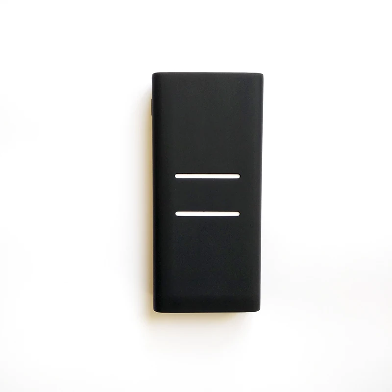 Black Силиконовый чехол для Xiaomi power Bank 20000mah 2C оболочка Резиновая Защитная крышка для Xiaomi power Bank Аксессуары случайные цветы - Цвет: Black