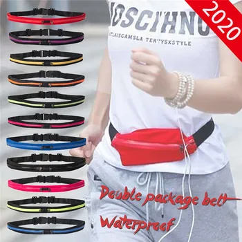 

Men Women Waist Pack 2019 Fashion Double Pocket Waterproof Phone Belt Nylon Casual Small Bag For Fitness Running Sport #40