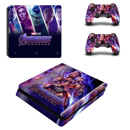 Мстители эндигра полное покрытие лицевые панели PS4 тонкая кожа Наклейка для playstation 4 консоль и контроллер PS4 тонкая кожа Наклейка - Цвет: P4SQB0333