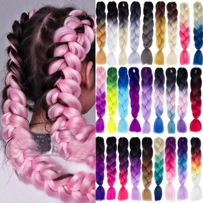 Braiding-Hair Hair-Products Synthetic-Hair-Extension Mixed-Color Li-Afro Wholesale 
