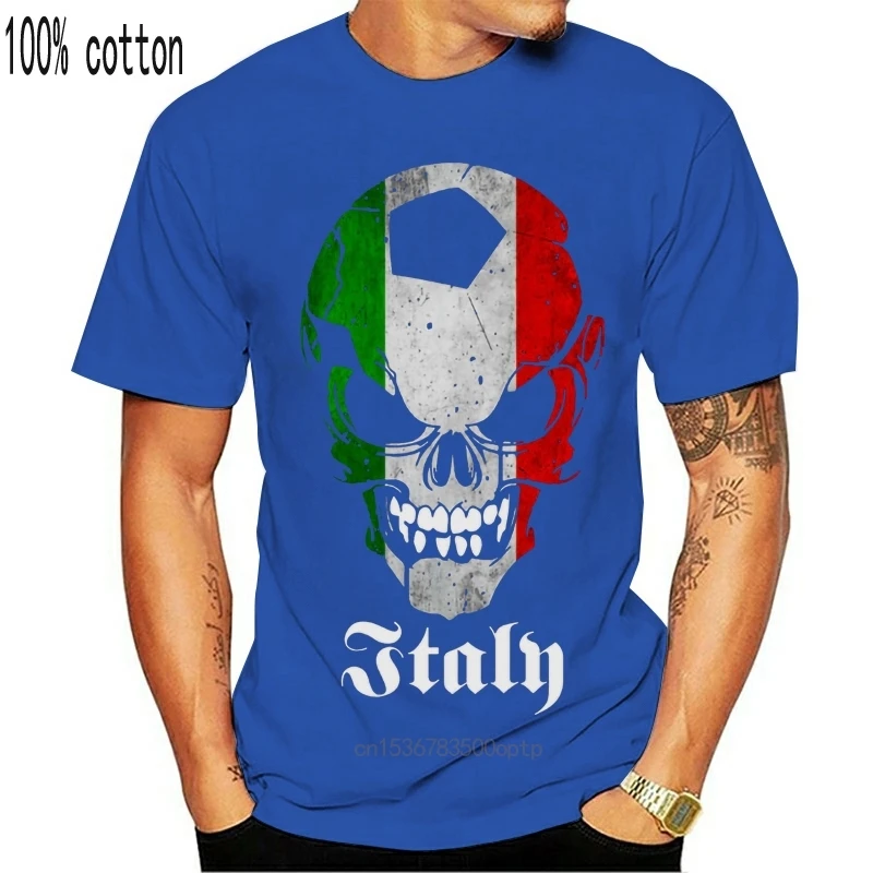 Черная классическая итальянская футболка с флагом черепа | Женская одежда