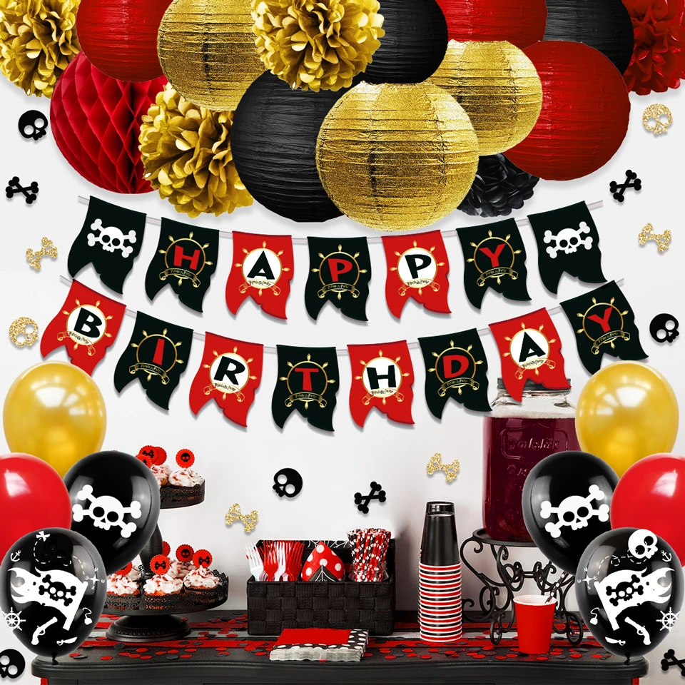 Nicrolandee Pirate Theme Child Birthday Party Decoration Kit Baby Shower Home Party Diy Decor Supplies 139 Party Diy Decorations Aliexpress