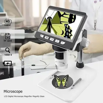 

New 1080P Digital Microscope 4.3'' lcd screen Electronic Desktop Soldering Magnifier 50x, 1000x Microscopes Continuous Magnifier