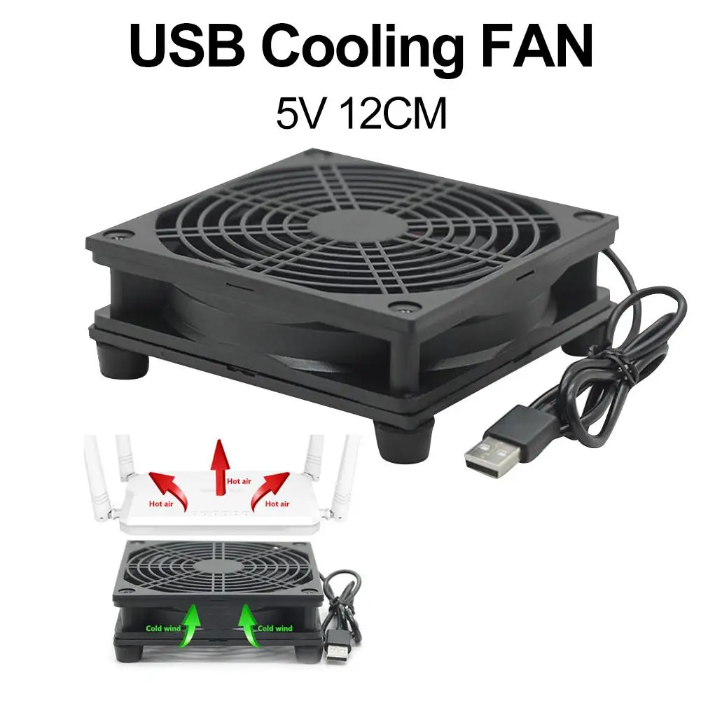 Usb Fan Router Fan Diy Pc Cooler Tv Box Wireless Quiet Dc 5v Usb Power Fan Protective Net Silent - Fans & - AliExpress