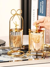 

Luxury Dental Swab Barrel Cotton Swab Storage Barrel Toothpick Holder Toothpick Dispenser Cotton Swab Holder Tooth Pick Holder