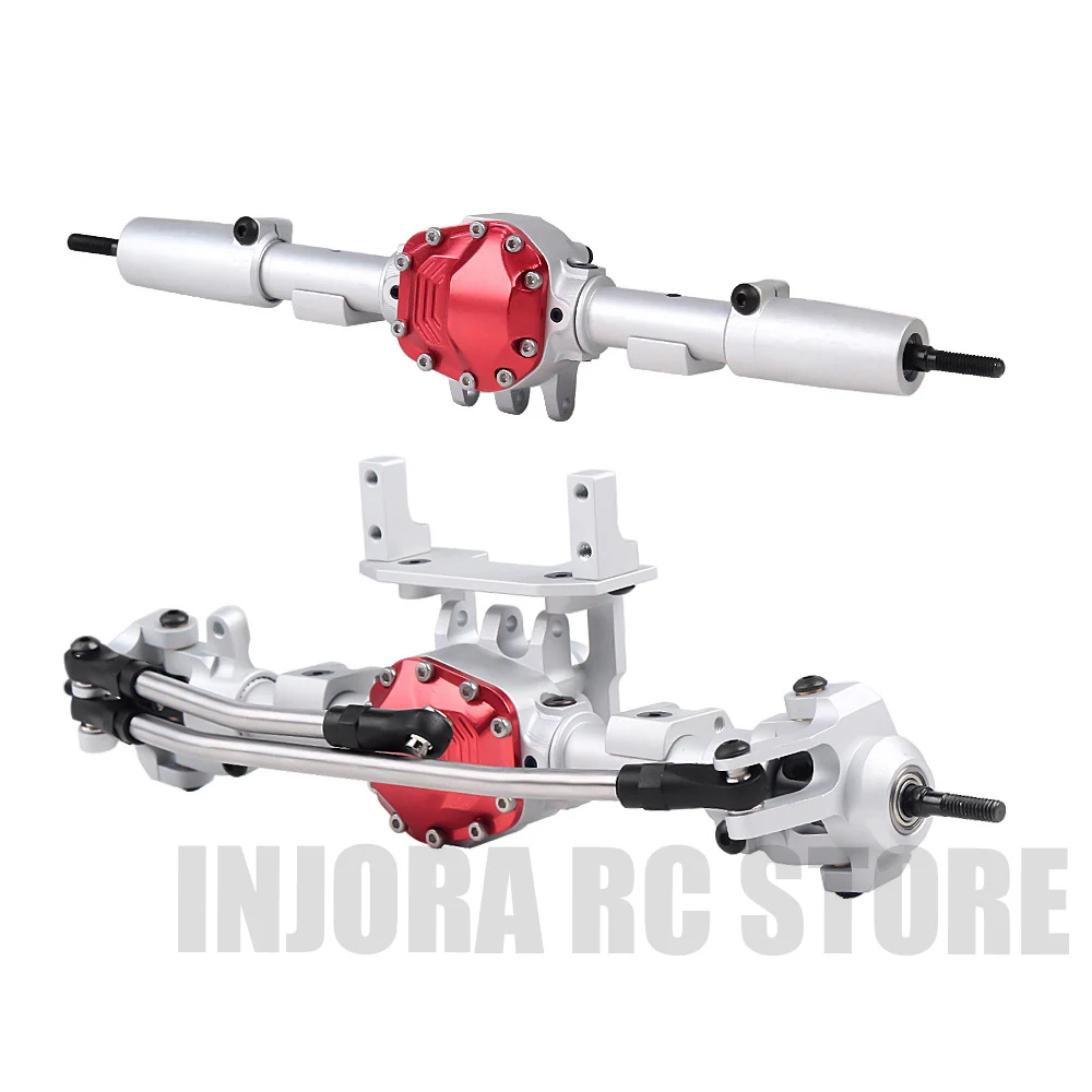 

RC Black/Silver CNC Metal Front Rear Axle for 1:10 Scale RC Crawler Car Axial SCX10 II 90046 90047 Upgrade Parts