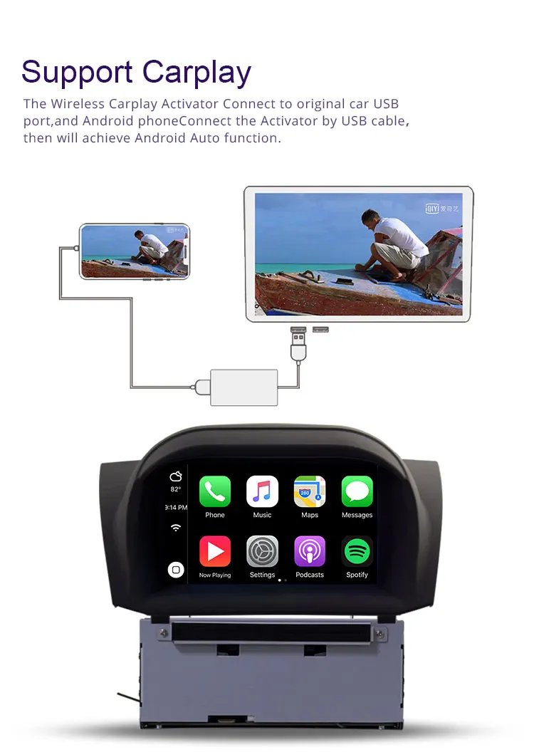 Cheap TOPBSNA Octa Cores Android 9.0 Car DVD Player For Ford Fiesta GPS Navigation 2 Din Car Radio Multimedia Wifi Stereo RDS headunit 9
