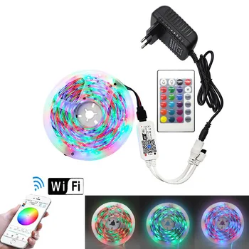 

RGB LED Strip Light SMD 2835 5M Waterproof RGB Tape DC12V Ribbon diode led Strips Light Flexible Stripe Lamp IR WIFI Controller