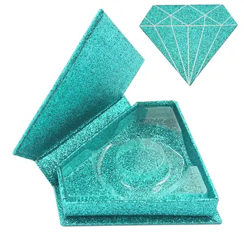 

1 Pair Eyelashes Packaging Box Fake 3d Mink Lashes Boxes Faux Cils Strip Diamond Magnetic Case Eyelash Care Box Without Eyelash