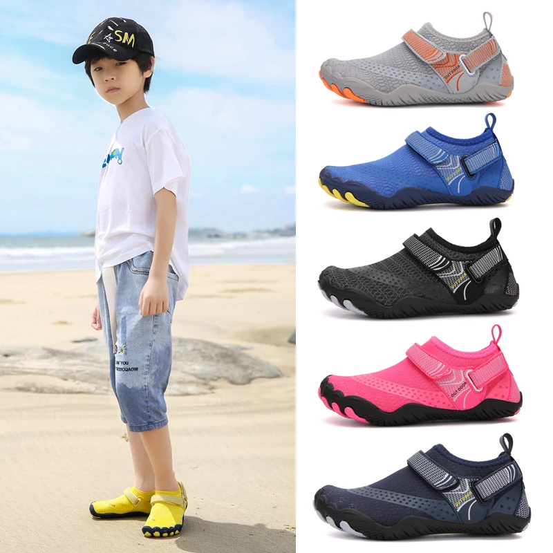 MAYZERO Kids Water Shoes Boys Girls Aqua Socks Non-Slip Quick Dry Swim Shoe Barefoot Beach Pool Shoes Little Kid/Big Kid 
