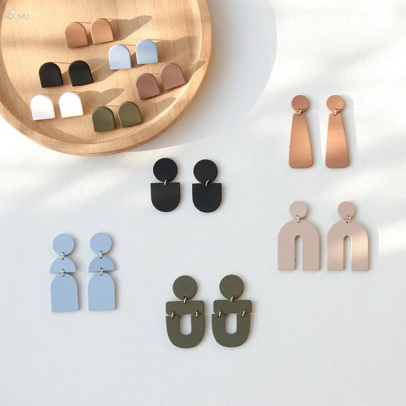 Dangle Earrings Drop Earrings Long Earrings Acrylic Earrings Geometric Earrings 1Pair Women Geometric Irregular Solid Color Acrylic Long Dangle Drop Earrings For Party