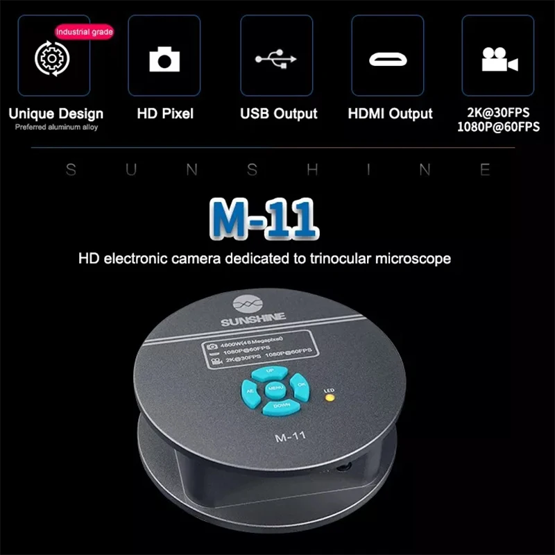 US $145.10 SUNSHINE M11  4800W HDMI trinocular microscope HD camera For Phone CPU PCB Repair