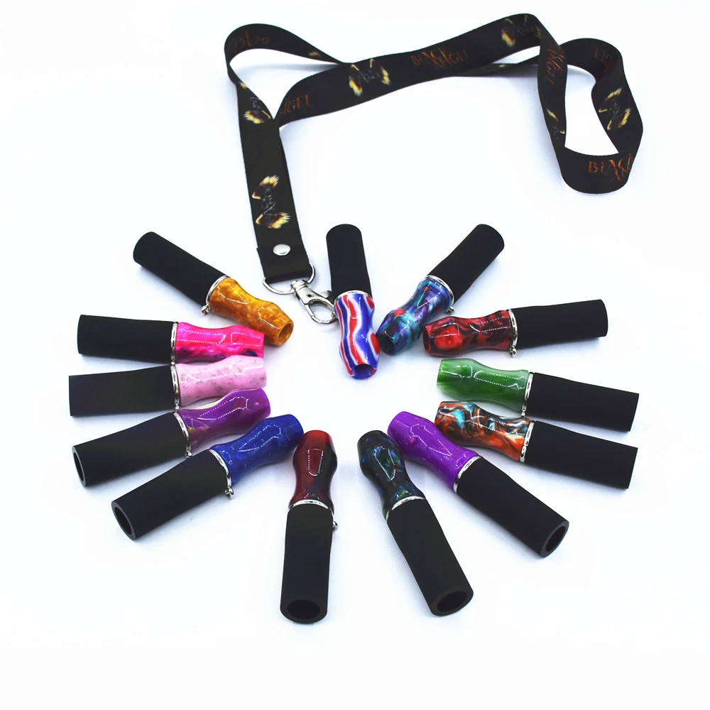 1 PC Resin Hookah Tips Shisha Mouthpiece Silicone with Hang Rope Strap Chicha Narguile Water Pipe Accessories Random