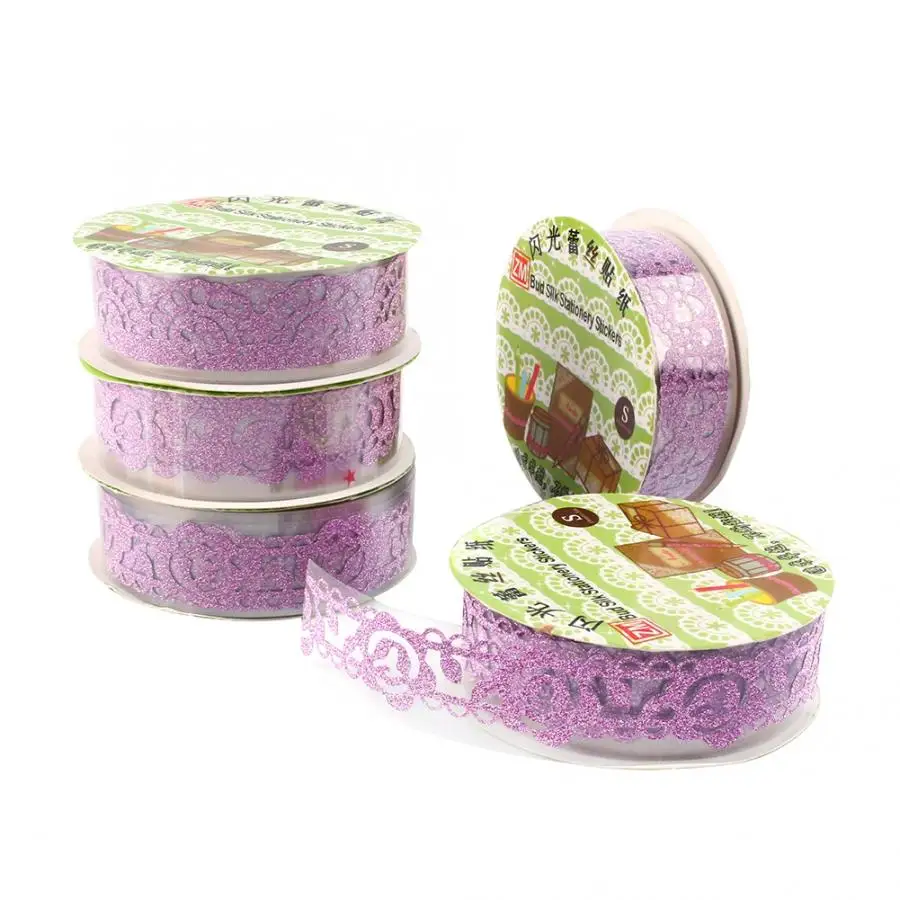 5PC Lace Self Adhesive Scrapbooking Masking Tape Sticky Washi Paper Sticker DIY Wall Sticker