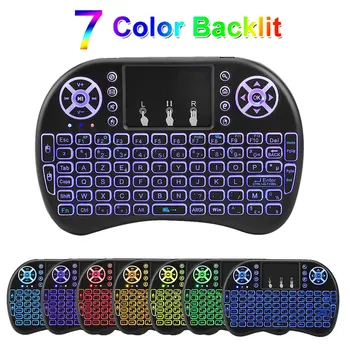 

i8 mini keyboard 7-color English Keyboard Air Mouse 2.4GHz Wireless Keyboard Touchpad Handheld for Android TV BOX PC