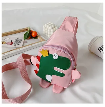 

Fashion Kids Chest Bag Sling Pack Zipper Dinosaur Printed Multi-Functional Outdoor Shoulder Slant Pockets