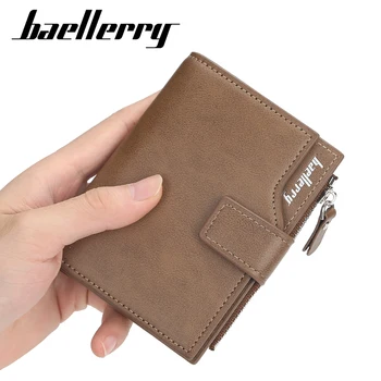 

Baellerry 2020 Casual Brown Men Wallets Top Quality Leather Designer Small Wallets and Purses for Credit Cards Money Purse
