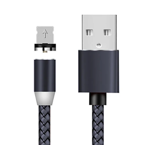 Магнитный usb-кабель для iPhone X, Xr, Xs, Max, Xiaomi 9, 8, Micro USB, type-C, кабель для зарядки, магнитное зарядное устройство для samsung, huawei - Цвет: Grey for iPhone