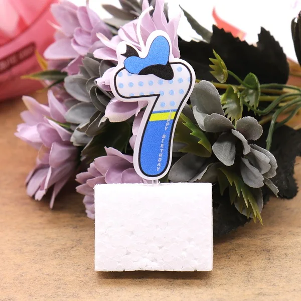 New Birthday Number Candles Cartoon Pink minnie Candle Cake Cupcake Topper Party Birthday Cake Candle Party Decoration Supply - Цвет: blue 7