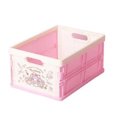 Melody S no lid Hello kitty прозрачный покрытый косметический канцелярский ящик складной пластиковый органайзер коробка Девочка милая Бытовая коробка для хранения еды для перекуса - Цвет: Melody S no lid