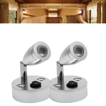 

2Pcs 12V Rv Reading Light Led Yacht Spotlight 3000K Warm Wall Light for Rv, Yacht, Home Wall