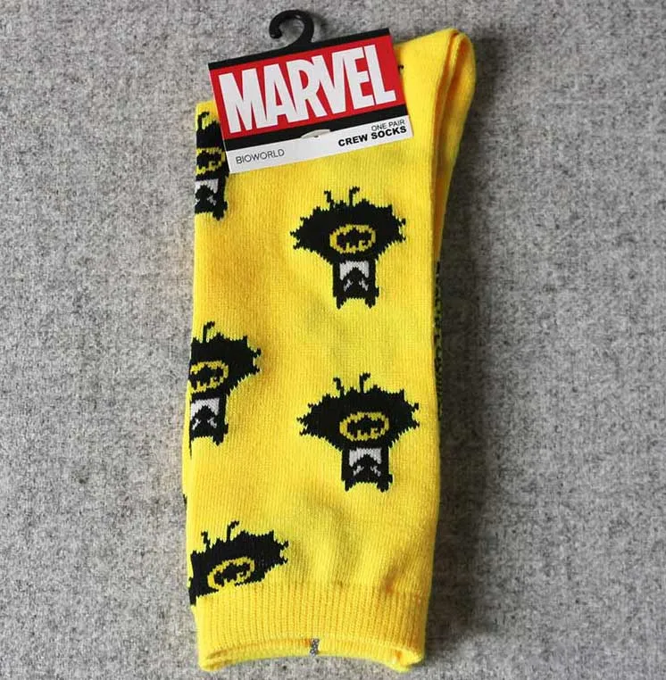 Герой комиксов Marvel General мужские носки с героями мультфильмов, Железный человек, Капитан Америка, по колено, теплые, сшитые, с рисунком, противоскользящие, повседневные носки - Цвет: 3