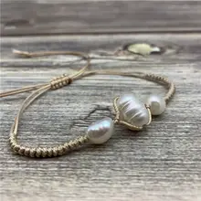 Регулируемые браслеты из натурального пресноводного жемчуга ручной работы Bohochic для женщин, браслет из жемчуга ручной работы, ювелирные изделия для пляжа