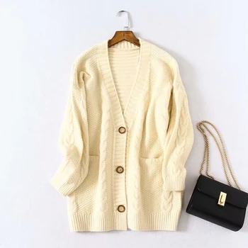 

Women's v-neck single breasted Sweater lady Autumn sweater casual Female new fashion twist cardigen chic Tops TB3471