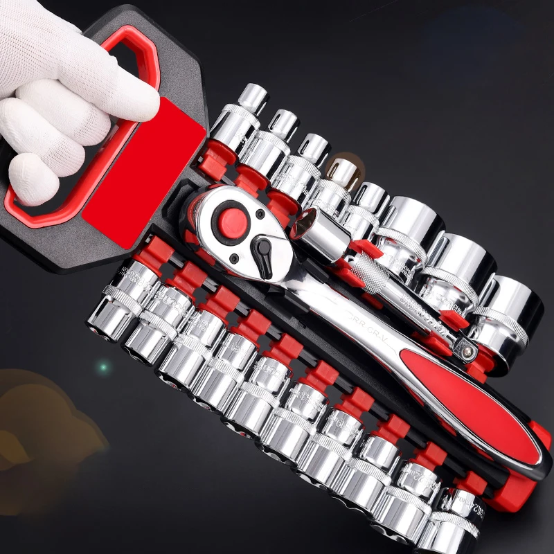 1/4 "Эффективное обраобратимое сочетание Stubby ключ Ratcheting гнездо гаечный ключ набор 4-13 мм с ручкой быстроразъемный храповик