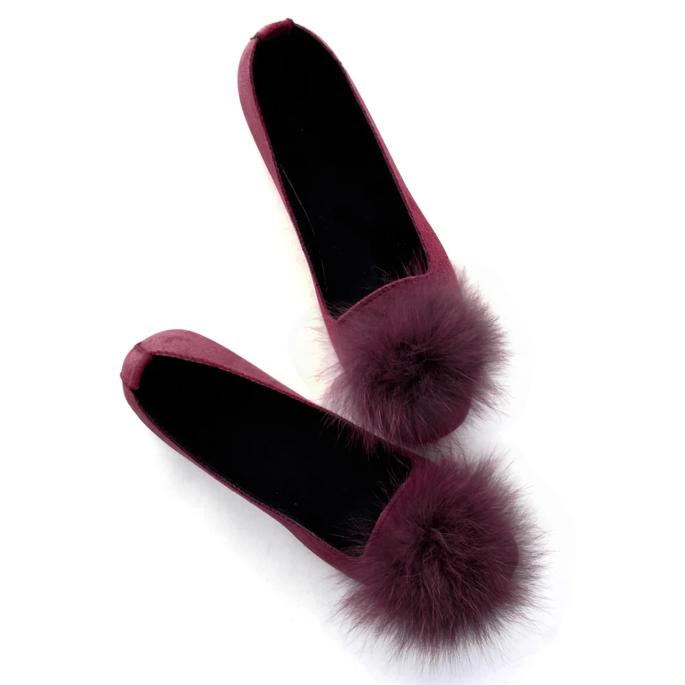 

hee grand 2020 Spring Women slip on pom poms Flats Shallow Solid round toe Flat Shoes Lady Casual Shoes xwd7966