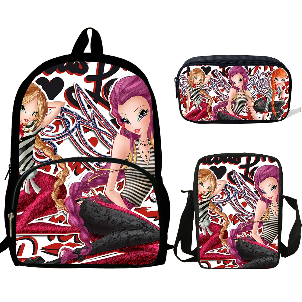 16 дюймов Escolares Kids world of Winx Mochila рюкзак для подростков, рюкзак для книг, рюкзак для детей, рюкзак для мальчиков и девочек, комплект школьных сумок