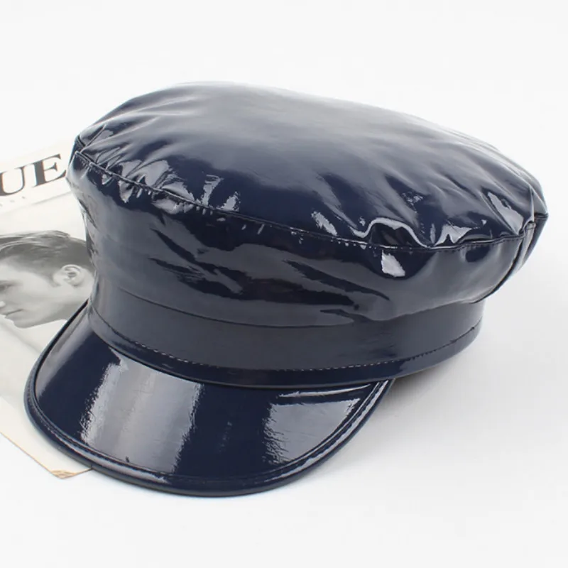 1 шт., женская обувь на плоской подошве, ПУ искусственная кожа яркого цвета, весенне-осенние корейские женские Модные Военные кепки на плоской подошве, студенческие женские