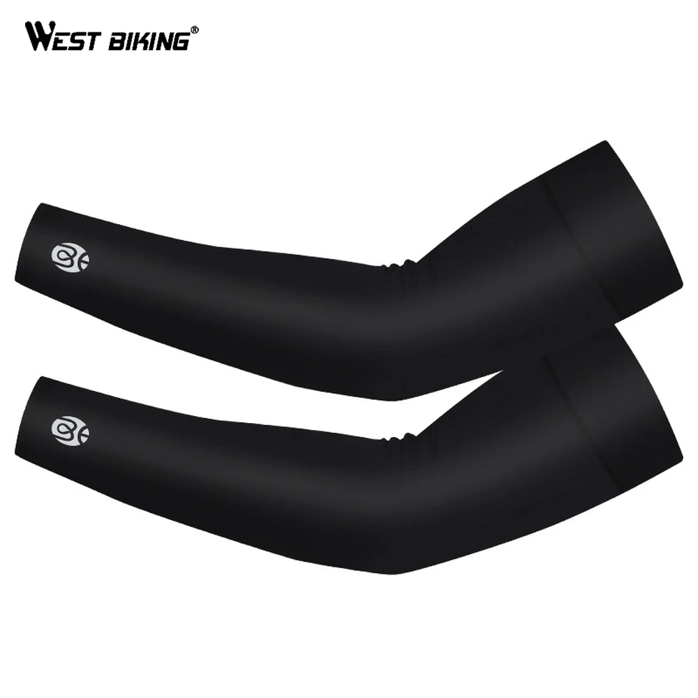 

WEST BIKING Sports Cycling Arm Sleeves Quick Dry Summer UV Protection Sport Elbow Pad Ice Fabric Arm Sleeves Outdoor Running