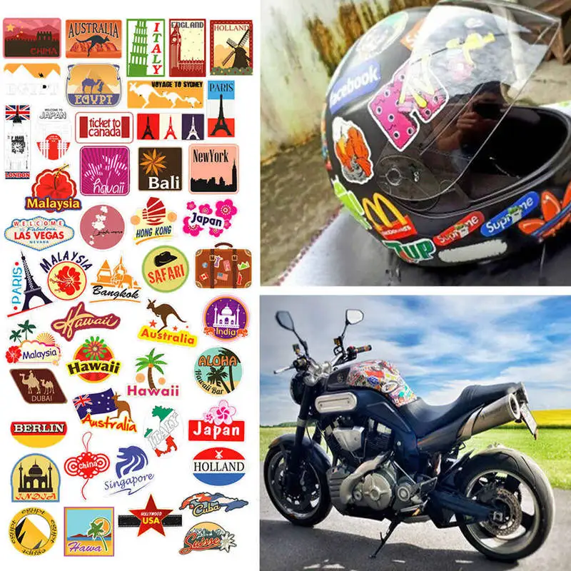 100 шт./компл. Дорожная карта страна Известный логотип ПВХ водонепроницаемые