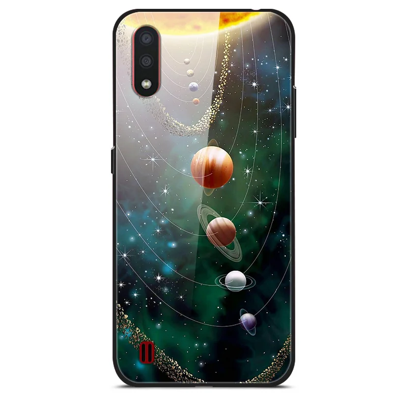11 Для samsung Galaxy A01 чехол A 01 закаленное стекло Жесткий чехлы для телефона для samsung A01 чехол A015F A015 SM-A015F бампер - Цвет: 11