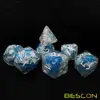 Bescon Snowflake Polyhedral Dice Set, Snowflake Poly RPG Dice set of 7 5