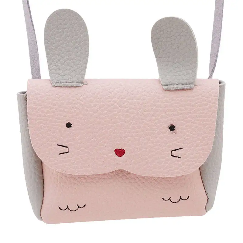 Pink 1 шт.,, кошелек для монет из искусственной кожи для девочек, Детский кошелек с кроликом на одно плечо, маленькая сумочка для монет, кошелек для мелочи, Детская сумка, кошелек для младенцев - Цвет: Pink