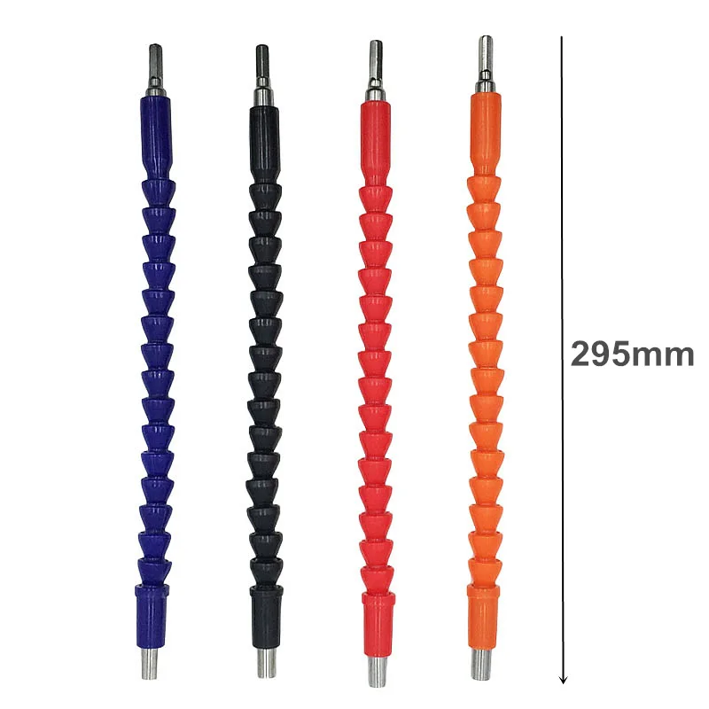 Liamostee 4pcs 11.8 Inch Flexible Drill bit Extension with Screw Drill bit Holder 295mm 