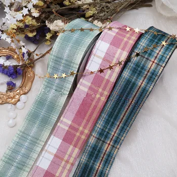 

Kewgarden 1.5" 4cm 6cm Plaid Ribbon Bow DIY Hair Bow Corsage Crafts Sewing Accessories Handmade Tape Whloesale 25 Yards