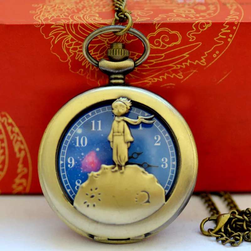 Модные кварцевые карманные часы 1020The Little Prince с планетой подарок для детей